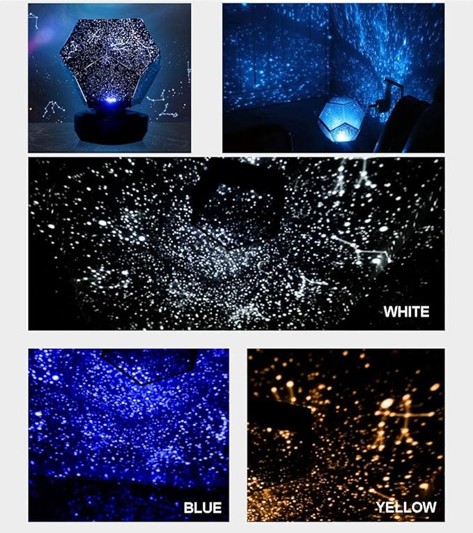 Galaxy Star LED Night Light Projector Bluetooth Music Player Rotating 3 Colours Adjustable Lights USB Cable Rechargeable Remote Control