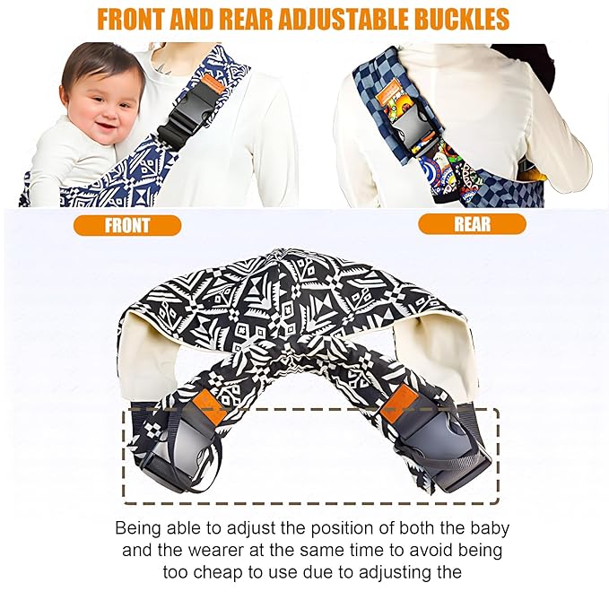 Baby Sling Carrier Newborn to Toddler Adjustable One-Shoulder Design with Hip Seat Support, Labor-Saving Baby Wraps Carrier 10-30 lbs(Blue Sailboat)