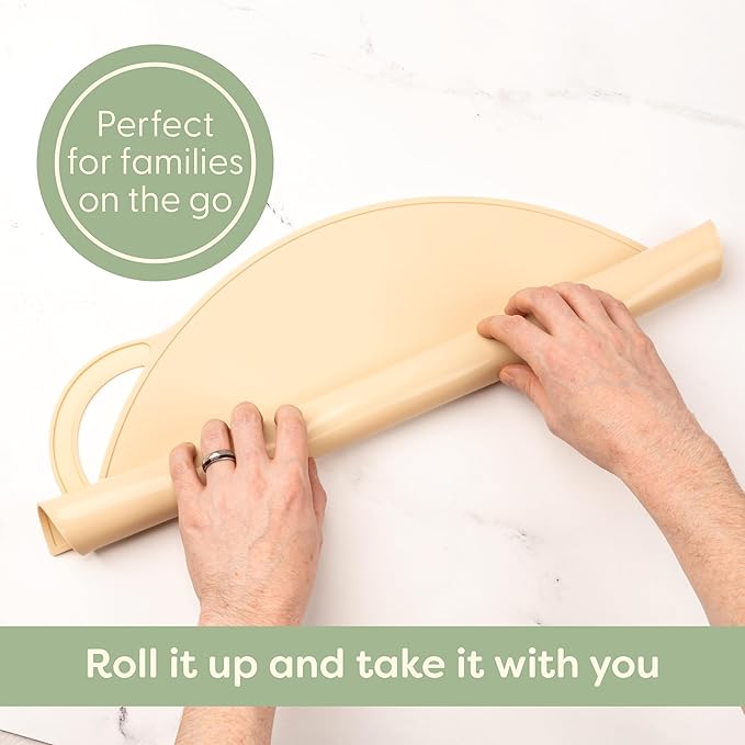 Upward Silicone Suction Mat Set - Non Slip Mat for Baby Led Weaning & Toddler Feeding - Placemats for Dining Table & Restaurants