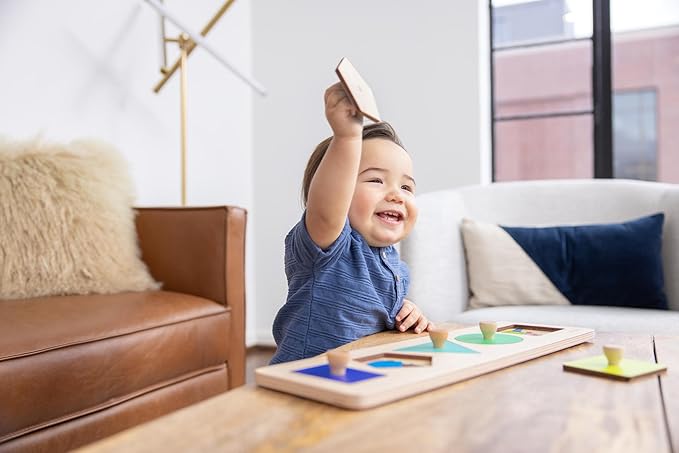 LOVEVERY | Friends of All Shapes Puzzle | Montessori Toddler Toy, Ages 16 Months+