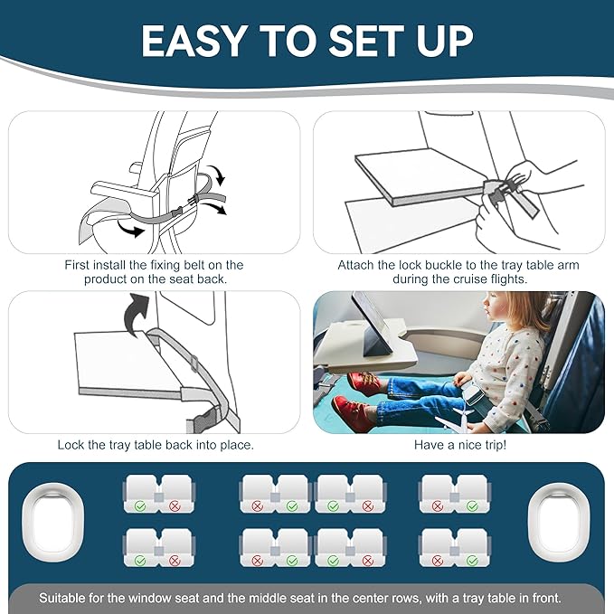 Toddler Airplane Bed & Travel Bag 2 in 1, Portable Airplane Seat Extender for Kids, Adjustable Footrest Baby Airplane Travel Essentials, Carry On Gym Weekender Bag for Mommy (Blue)
