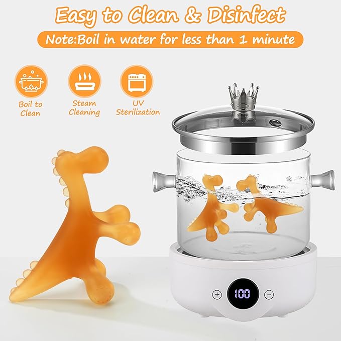 WAJIAYON Amber Oil Baby Teething Toys for Babies 0-6 Months,Silicone Baby teethers for Babies 3 Months+,Freezer BPA Free Soft and Textured Chew Infant Toys Easter Gifts for Boys and Girls-Dinosaur
