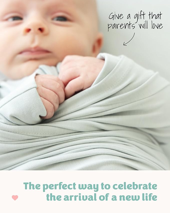 Caden Lane Baby Swaddle & Receiving Blanket, Soft, Breathable & Temperature-Regulating Bamboo Viscose Fabric for Swaddling Newborns, Gender Neutral Infant Blanket for Boys & Girls, Lily Pad Green