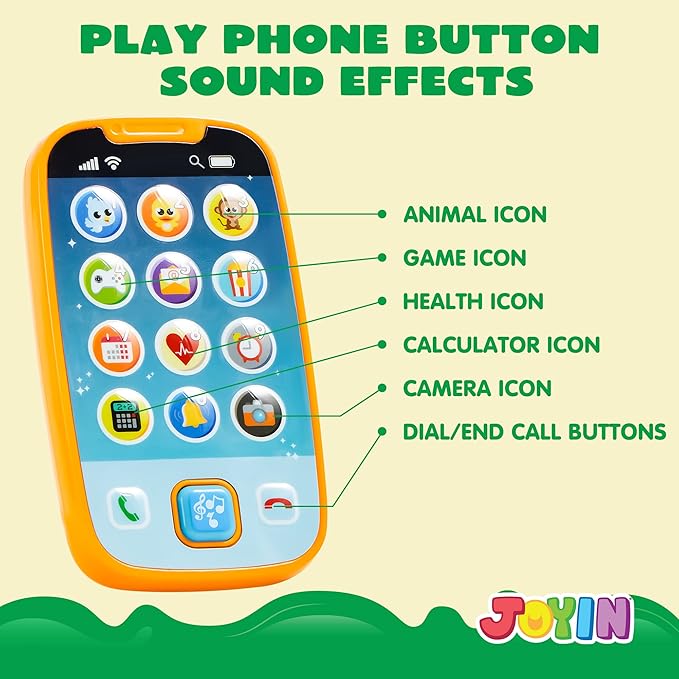 JOYIN Baby Toy Phone, Remote and Smartphone with Music, Fun Learning Musical Toys for Babies, Kids, Boys or Girls, Holiday Stocking Stuffers, Birthday Gifts, Easter Basket Stuffers