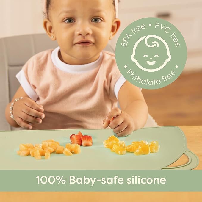 Upward Silicone Suction Mat Set - Non Slip Mat for Baby Led Weaning & Toddler Feeding - Placemats for Dining Table & Restaurants