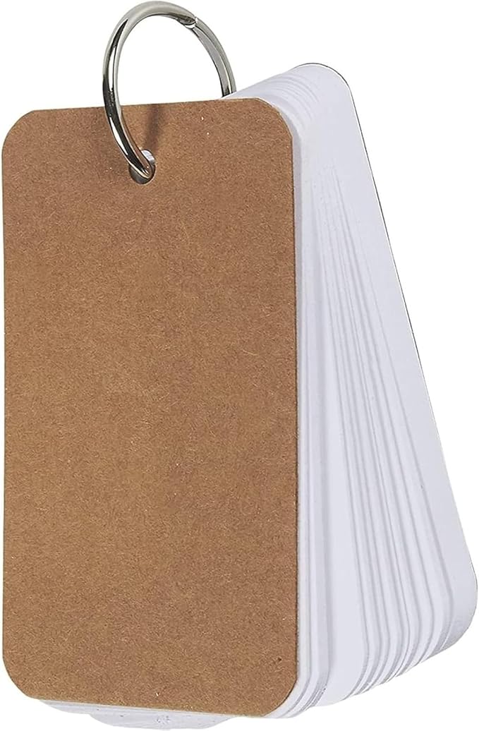 32 Pack Blank Flash Cards with Rings for Studying with 50 Sheets Each, 250gsm Index Notecards (2.2 x 3.5 In)
