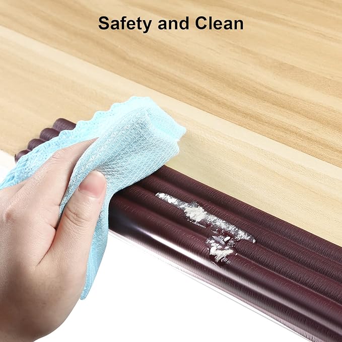 Baby Proofing Edge Corner Protector, 16.4 ft Edge Guards Padding with 3M Adhesive, Extra-Wide Soft Rubber Foam Padding, Furniture,Sharp Edge Safety Corner Edge Bumper Guard-Brown