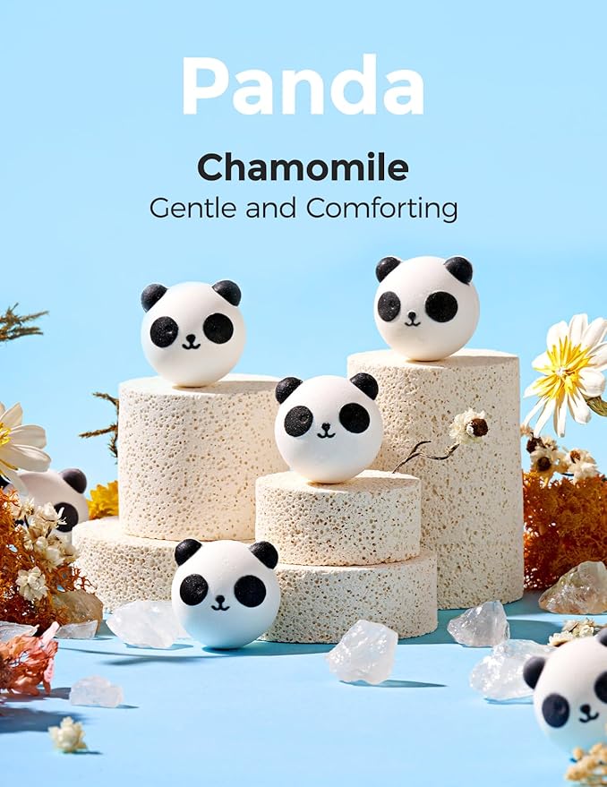 Momcozy Natural Essential Oil Bath Bombs,14 Pcs Bubble Bath Fizzy Balls with Cute Panda Animal Shapes,Bath Bombs Gift Set for Kids Girls Boys Toddler,Ideal Gift for Children's Day,Bath Bomb
