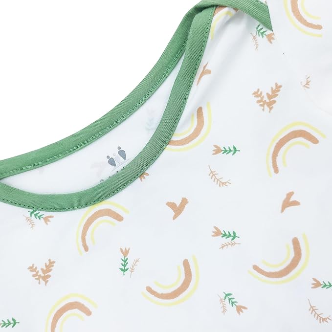 Newborn Knotted Nightgown Long Sleeve with Matching Hat Set 3 Pack, Baby Sleeper Gowns Unisex Home Outfits Set with Mitten Cuffs for Boys Girls 0-3 Months