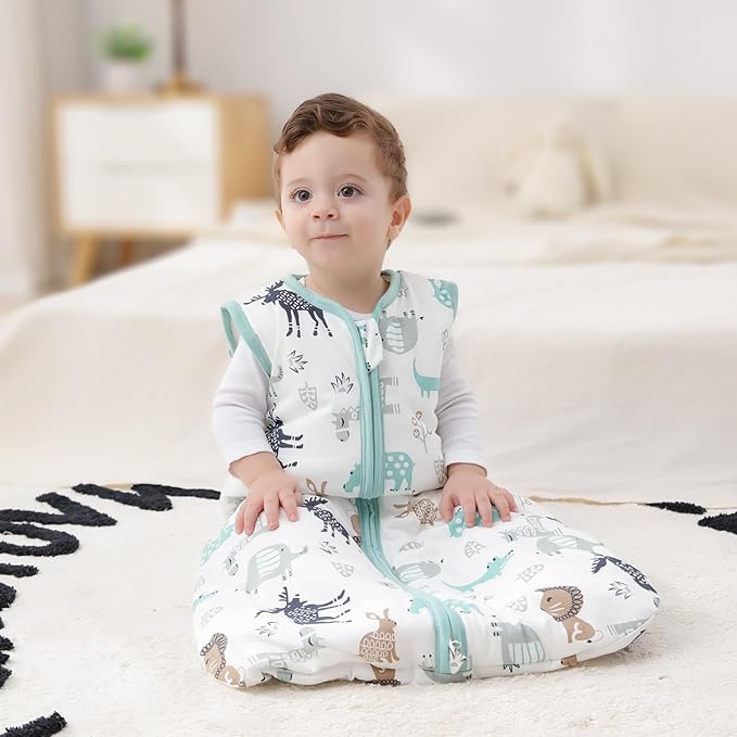 Mosebears Sleep Sack Baby Winter Wearable Blanket with 2-Way Zipper,2.5 TOG Cotton Sleep Sack Unisex (Deer, 18-24 Months)