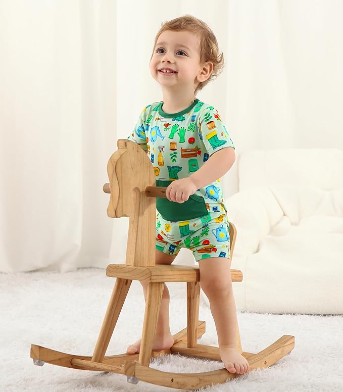 Baby Boy Romper Toddler Boys Short Sleeve Shorts Soft Jumpsuit Outfit Viscose Made from Bamboo