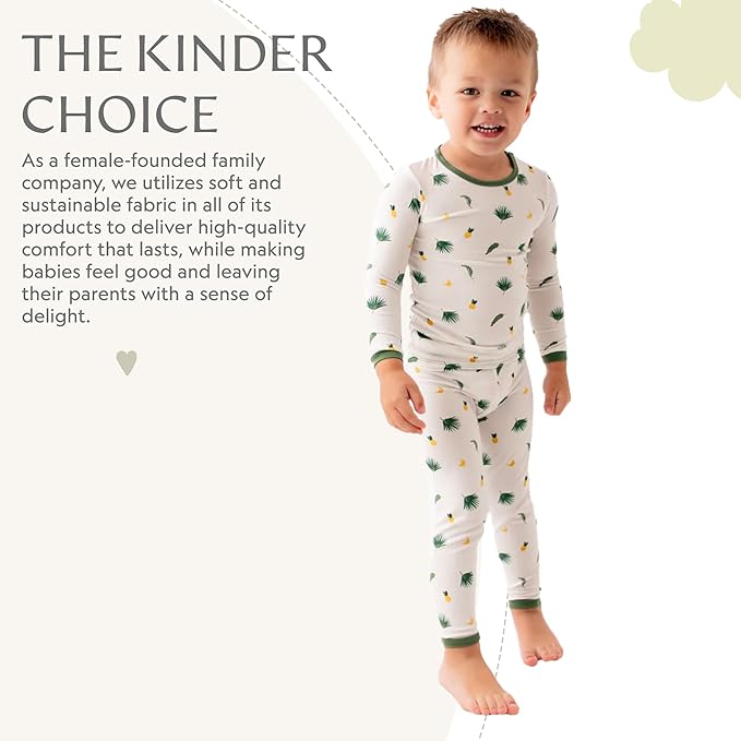 Toddler Pajamas – 95% Bamboo Viscose, 5% Spandex – Soft, Breathable Long-Sleeve Pajama Set for Kids, Sleepwear, Imported