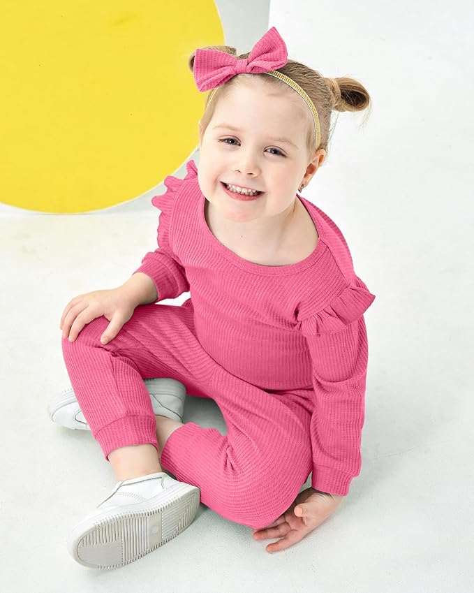 Mioglrie Baby Girl Clothes Infant Toddler Girls Fall Winter Outfits Sweatshirts Clothing Set 3 6 12 18 24 Month 2T 3T