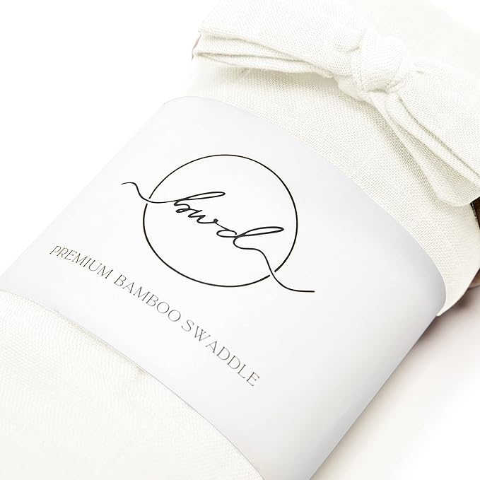 BWD Baby Swaddle Blanket – Ultra-Soft 70% Bamboo Viscose & 30% Organic Cotton Muslin – Lightweight, Breathable, Stretchy – Newborn Essential 47" (White)