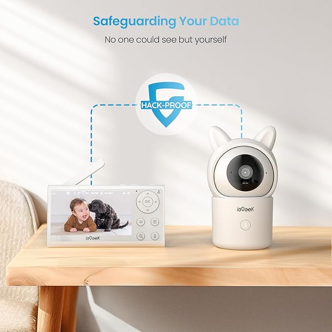 ieGeek 1080P Baby Monitor with 2 Cameras | 4.3" Split-View for Twins Nursery | Night Vision, Sound & Motion Alerts, 2-Way Talk, Pan-Tilt-Zoom | Secure Local Monitoring with Free App, No Monthly Fee