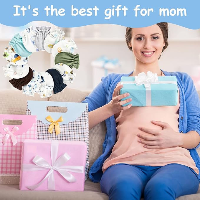 Geyoga 40 Pairs Newborn Baby Mittens No Scratch Mittens Soft Elastic Infant Baby Gloves for 0-6 Months