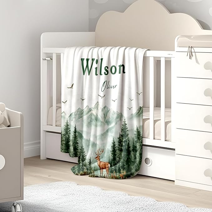 Ship Next Day, Personalized Baby Blanket for Boys Girls - Printed in USA, Custom Baby Blanket with Name Super Soft Plush Flannel, Easter Christmas Brithday Gifts for Baby Shower Kids Toddlers Newborn