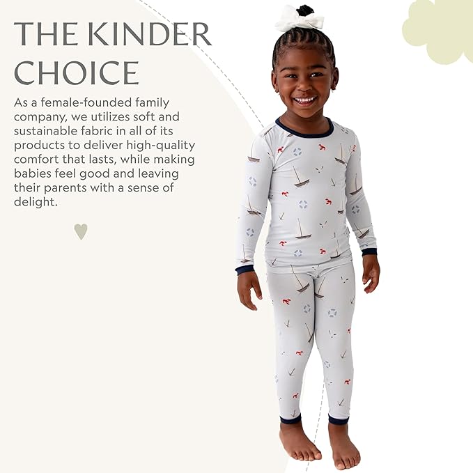 Toddler Pajamas – 95% Bamboo Viscose, 5% Spandex – Soft, Breathable Long-Sleeve Pajama Set for Kids, Sleepwear, Imported