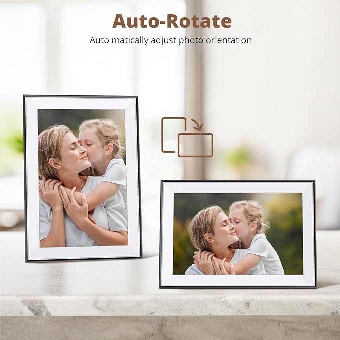 Dragon Touch 10.1'' WiFi Digital Picture Frame - HD IPS Touch Screen Digital Photo Frame Display, Auto-Rotate, Share Photos/Videos Instantly via Free App Best Gifts for Birthday, Wedding, Mom,2 Pack