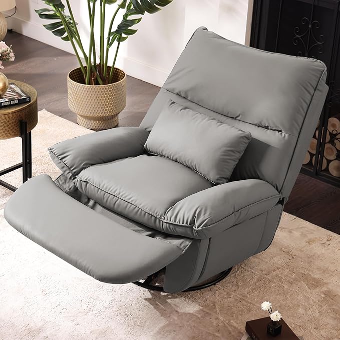 Electric Glider,Power Recliner, Reclining Sofa Chair with USB Ports,Swivel Glider Recliner Chair (Grey)
