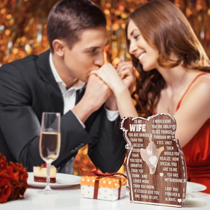 MAMAGIFTREE Valentines Day Gifts for Wife, I Love You Romantic Gifts, I Choose You with Heartfelt Message Acrylic Sign- Wedding Anniversary, Birthday Ideas for Her