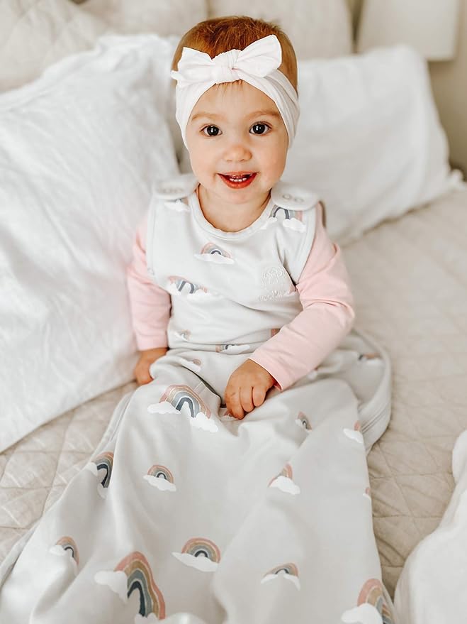 Woolino 4 Season Toddler Sleeping Bag, Merino Wool and Organic Cotton Toddler Sleep Sack, 2-4 Years, Rainbow