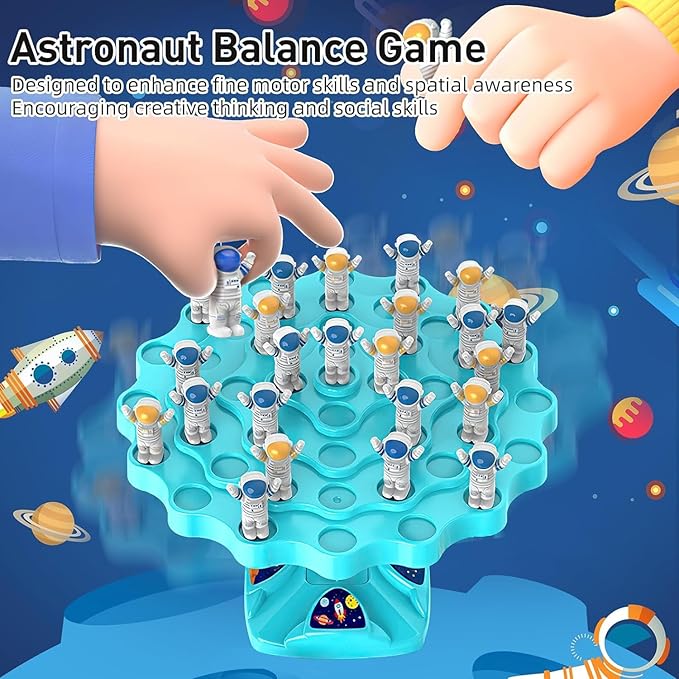 Astronaut Balance Game,Balance Board Game,Two-Player Balanced Tree Board Game, Montessori Astronaut Balance Tree Educational Toys, Children Desktop Gift for Boys Girls