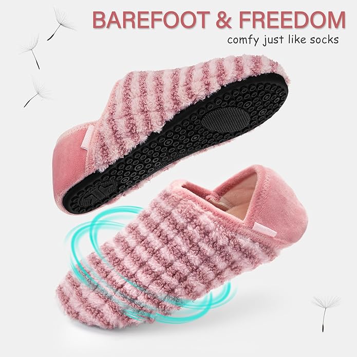 ATHMILE House Slippers for Women Men Indoor Barefoot Slippers Socks Furry Slip on House Shoes Cozy Comfy for Home Bedroom Travel Yoga