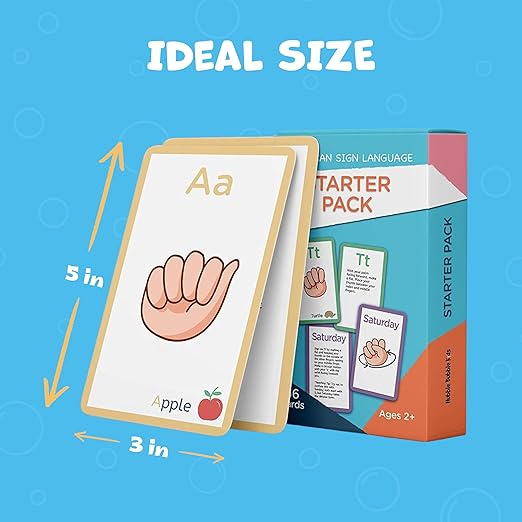 Hubble Bubble Kids American Sign Language Cards for Toddlers and Beginners - 180 ASL Flash Cards for Babies, Toddlers, Kids, ABC Flash Cards for Deaf Children Include Starter, Vocab, and Sight Words