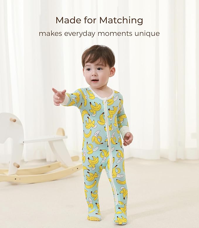 Baby Boys Girls Romper-Viscose Made from Bamboo, Long Sleeve Jumpsuits Soft Footless Rompers, Unisex