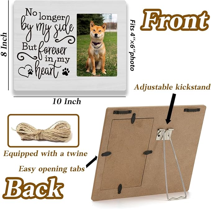 Dog Pet Memorial Picture Frame for Dogs That Passed Goodbye Gift for Someone who Lost Dogs No Longer by My Side but Forever in My Heart Photo Frame Table Desk Decor for Home Livingroom Bedroom Tabletop Display Frame picture1805