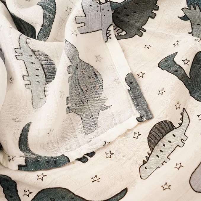 Muslin Swaddle Blankets for Baby Boys and Girls,3 Pack Breathable Soft Receiving Blanket,Large 43.3X 43.3 inches,Newborn Essentials Must Haves(Animal)