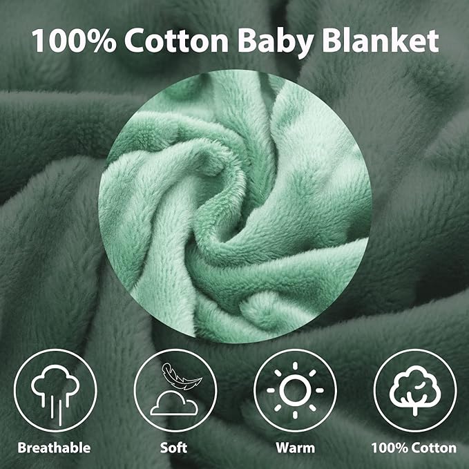 Miracle Baby Car Seat Blanket for Babies, Minky Dot Carseat Swaddle Blankets for Infants Newborn Boys and Girls (Green Leaves)