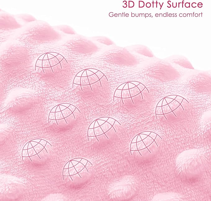 Strawberry Baby Blankets for Girls, Soft Nursery Minky Blankets with Muslin and Dotted Fleece Back 30x40 inches, Receiving Bed Quilt for Newborn, Infants, Toddlers