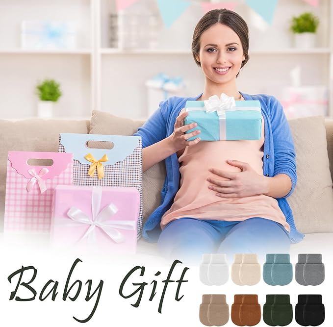 Cuffbow 16 Pairs Baby Mittens for Newborn Baby Boys Girls Infant Toddler Mittens No Scratch Gloves for Babies 0-6 Months