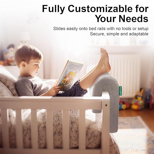Bed Rail Bumpers Protector, Hospital Bed Rails Padding, Loft Beds and Bunk Beds Bumpers Protector, Premium Soft Memory Foam - Anti-Bump | Fall Prevention, Size 27.6 x 5.5 x 11.8 Inches, Gray