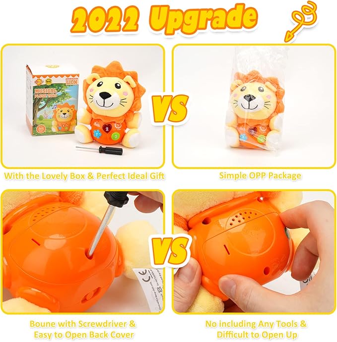 Baby Toys 6 to 12 Months - Infant Baby Musical Lion Plush Toy for Boys & Girls - Newborn to 1 Year Old