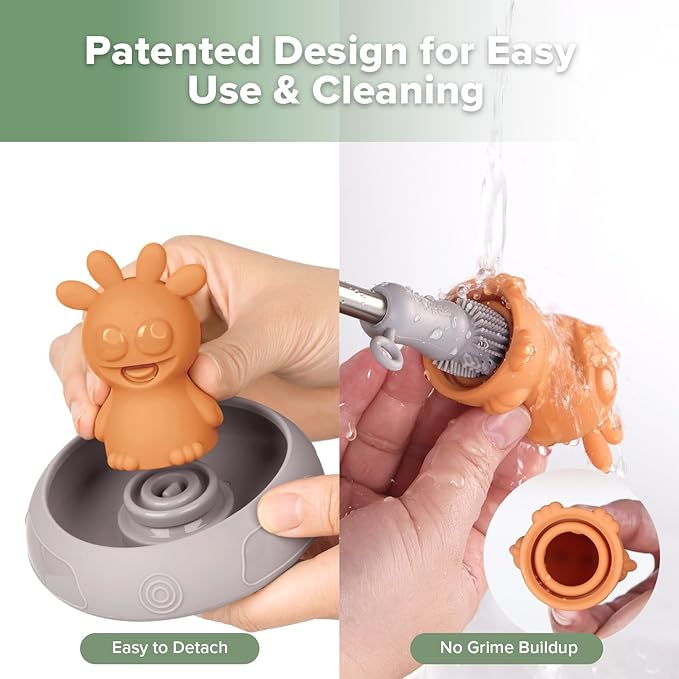 Haakaa Squeeze Alien Explorers Baby Bath Toys, Food Grade Silicone Toddler Bath Toys for Bathtubs/Swimming Pools/Beaches, Detachable Mold Free Floating Tub Toys for Kids Ages 1-3 (Bumble+Dux)