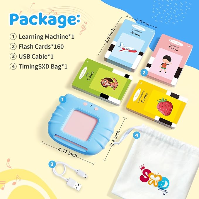 Spanish Flash Cards for Kids,Bilingual Flash Cards for Toddler/Beginning - ABC,Numbers,Colors,Shapes,Español/English Talking Flash Cards for Preschool,Kindergarten