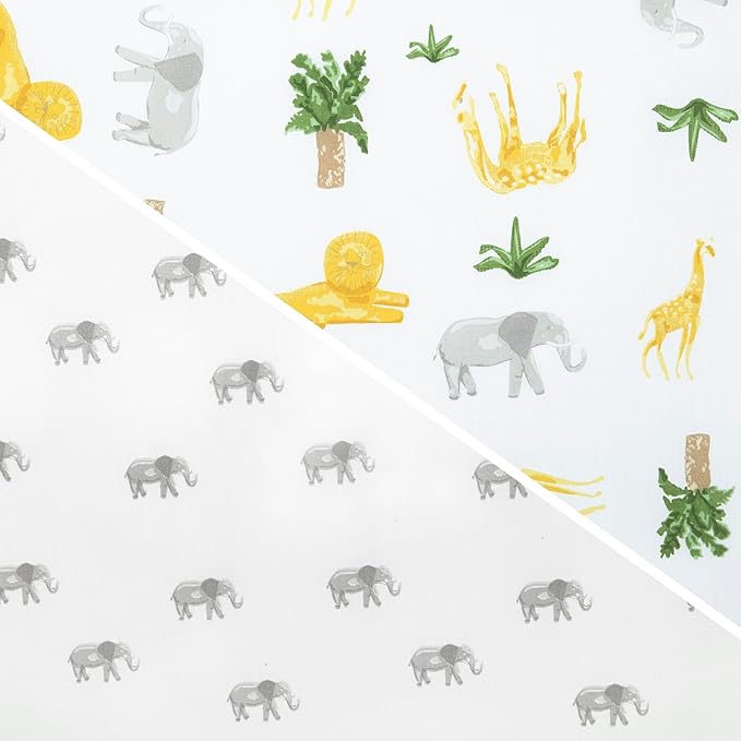Delta Children Fitted Crib Sheets for Girls and Boys - Crib Sheet for Standard Crib and Toddler Mattresses - 28x52 Inch (Pack of 2), Safari Friends