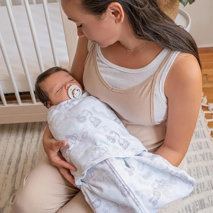 HALO Micro-Fleece Sleepsack Swaddle, 3-Way Adjustable Swaddle Blanket for Newborn and Infants, TOG 3.0 for Cold Climates, Hip Healthy, Animal Action, Small, 3-6 Months
