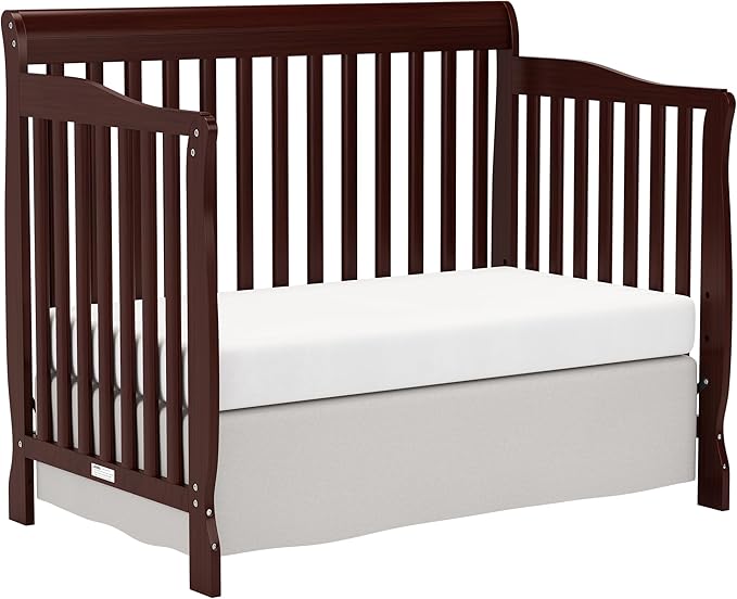 Baby Crib 5-in-1 Convertible, Wooden Cribs Converts to Toddler Bed, Daybed and Full-Size Bed, Nursery Furniture with Non-Toxic Finishes (Espresso)