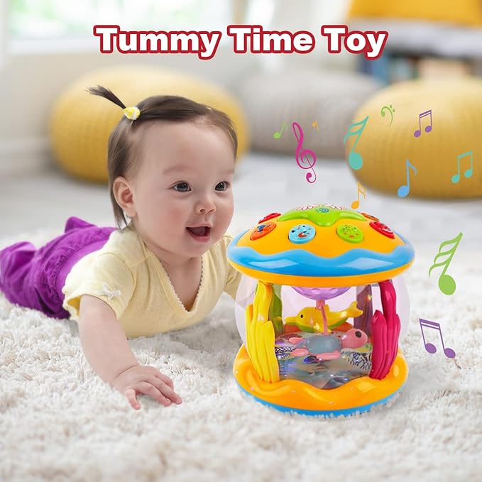 Baby Toys 6 to 12 Months Ocean Projector Baby Light Up Toys Musical Tummy Time Infant Toys 3-6 6-12 12-18 Months 6 7 8 9 Month One Year Old Birthday Gifts Boys Girls
