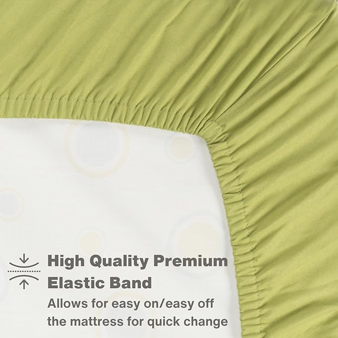 Everyday Kids Fitted Crib Sheet, 100% Soft Breathable Microfiber Baby Sheet, Fits Standard Size Crib Mattress 28in x 52in, Green Nursery Sheet