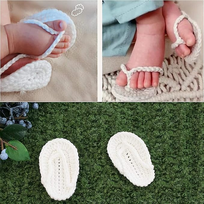 5PCS Newborn Photography Outfits, Baby Bathrobes Bath Towel Outfit with Slippers Photo Props for Girls and Boys