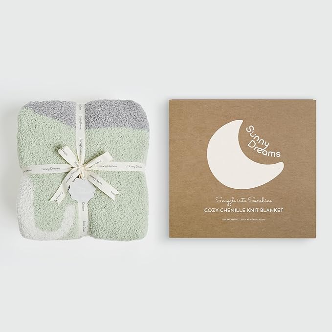 EVERGRACE Soft Plush Baby Blanket for Boys Girls with Print Animal Pattern, Fleece Fuzzy Toddler Nursery Blanket Lightweight Warm Cozy Throw Blanket for Baby Crib, Bed, Elephant, Sage Green, 50"x60"