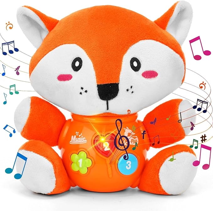 Musical Baby Toys, Cute Fox Newborn Toys for Toddlers Babies 0 3 6 9 12 Month, Infants Baby Toy for Girls and Boys Best Gift