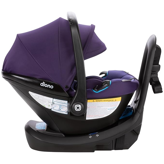 Diono LiteClik30 XT SafePlus Infant Car Seat and Base, Rear-Facing for Infants 4-30lbs, SafePlus Engineering, with Infant Insert, UPF 50+ Sunshade (Purple Wildberry)