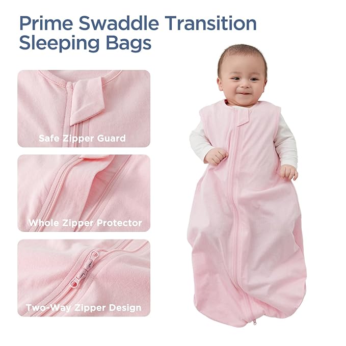 Duomiaomiao 3 Pack Baby Sleep Sack 100% Organic Cotton Lightweight Breathable Comfy Toddler Sleeping Sack (0.5tog Flowers, Large)
