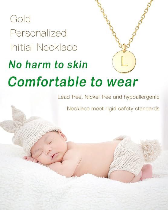 Unique Personalized Gifts for Her, Initial Necklaces for Women, Letter Double Side Engraved Disc/Heart Pendant Necklace, Minimalism Style Jewelry for Everyday Wear